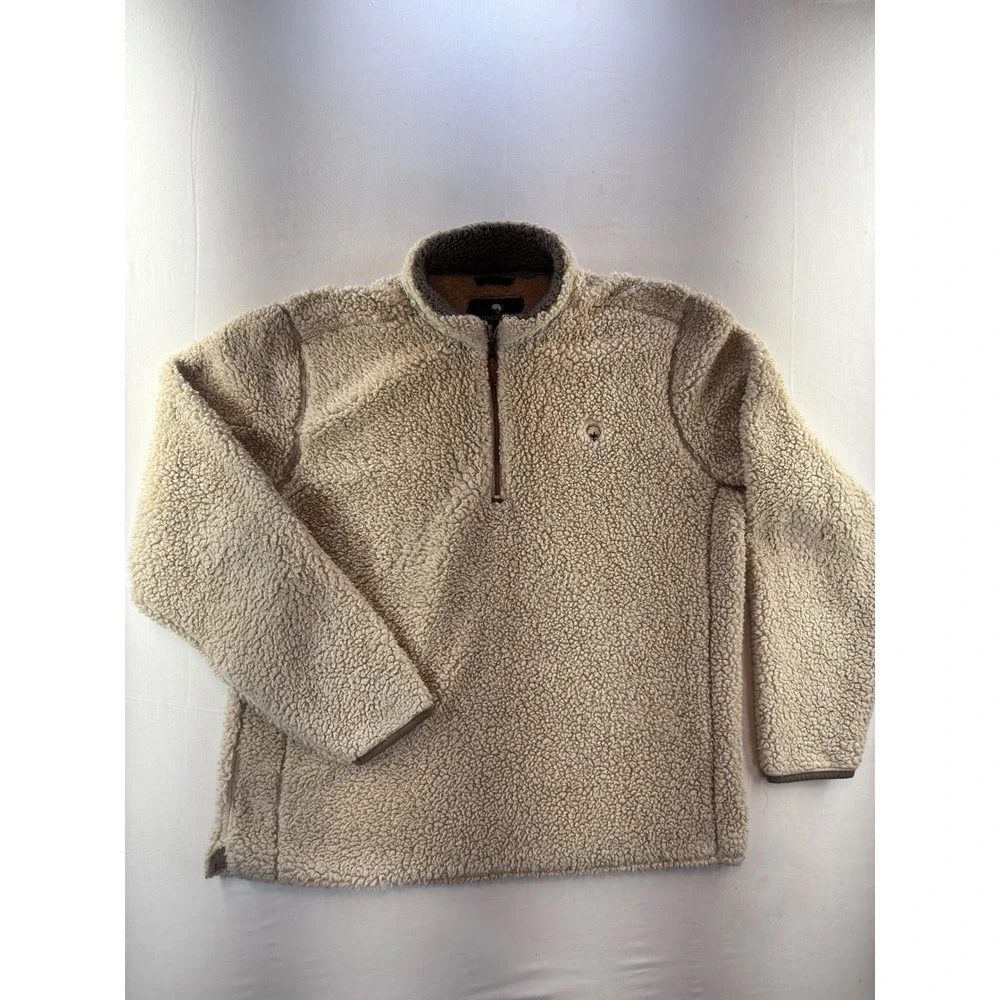 Southern Shirt Co Sherpa Fleece Quarter Zip Pullover Oatmeal Mens XL 1V001-205